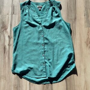 Chelsea28 Teal Sleeveless Blouse